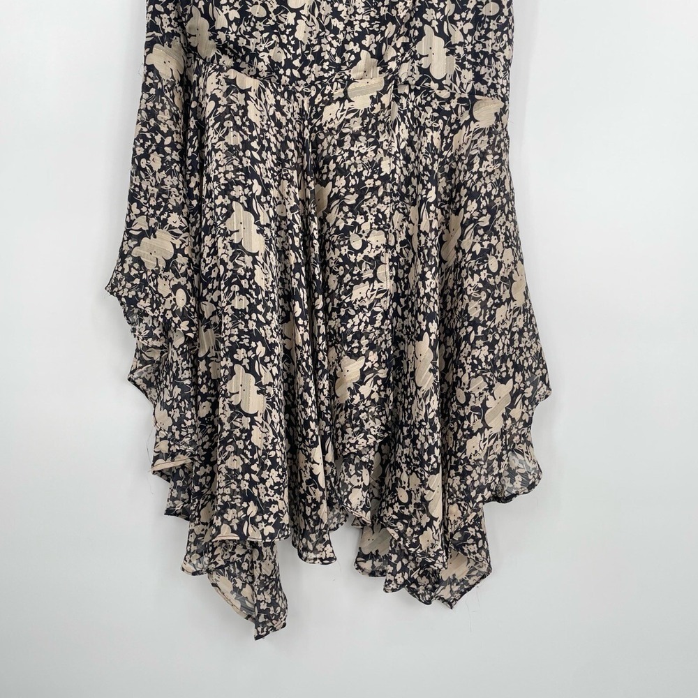 ASTR the Label Women Black Ivory Santorini Floral One Shoulder Midi Dress Size M - Picture 9 of 14